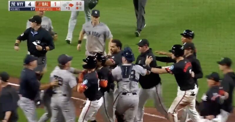 Benches Clear During Yankees-Orioles Game After Player Gets Hit by ...