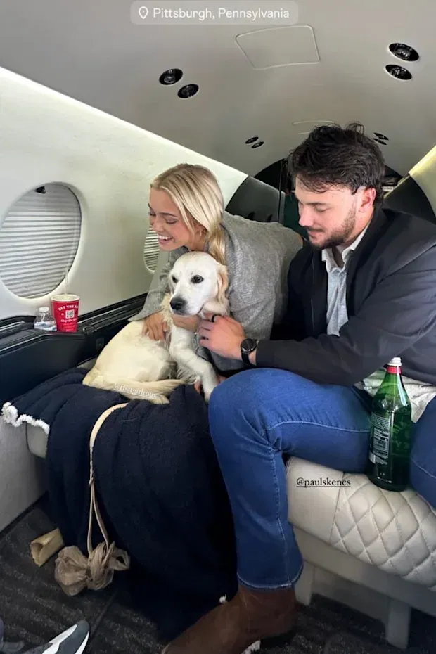Livvy Dunne Shows Off Private Jet While Holding Giant Dog with Paul
