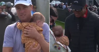 Tiger Woods Shares Sweet Moment with Justin Thomas' Baby Daughter at