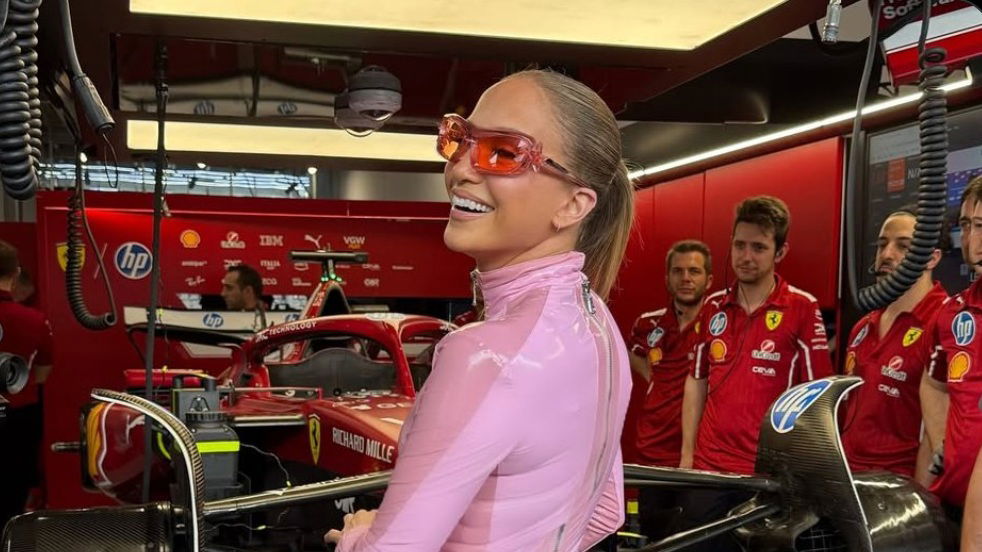 Jennifer Lopez Turns Heads in Skintight Pink Catsuit at F1 Saudi