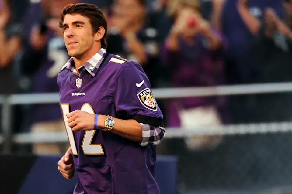 Michael Phelps Accepts Challenge to Teach Ravens Players How to Swim