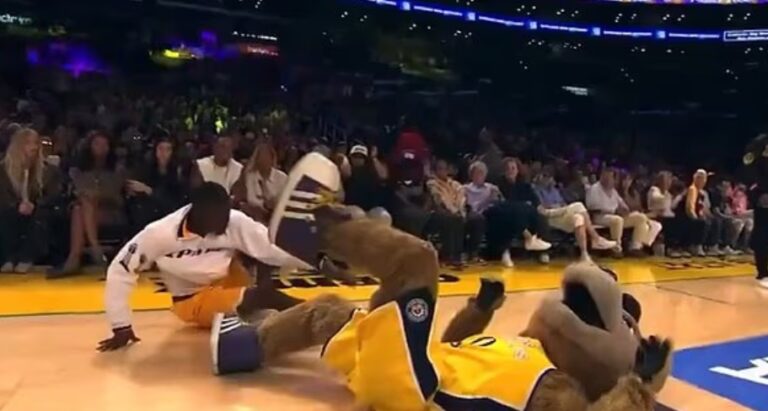 Wnba Fail Compilation Backflip Fail Takes Out LA Sparks Mascot in Wild Halftime Mishap - TMSPN
