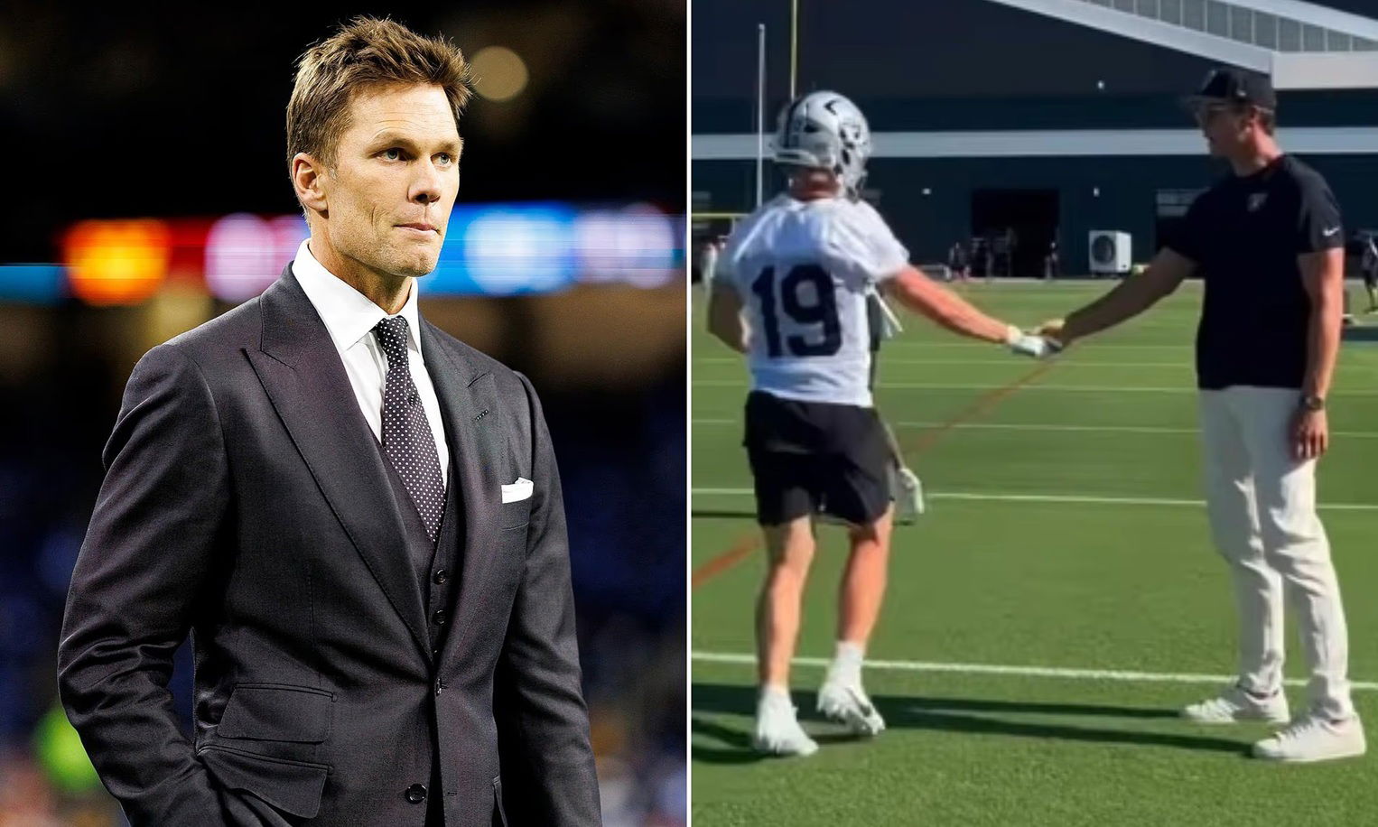 Tom Brady Makes First Appearance at Raiders Practice as Team’s New
