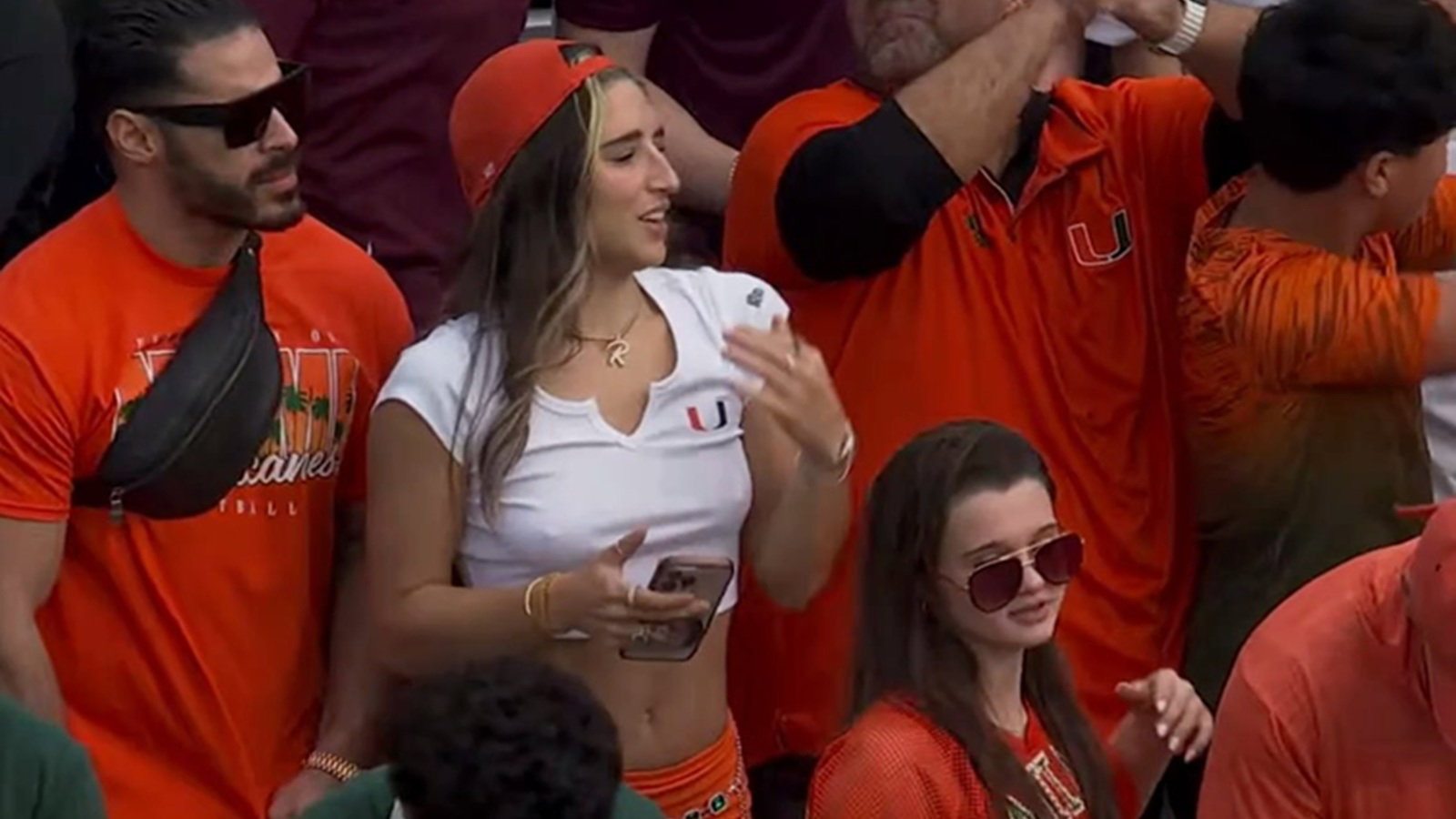 Miami Influencer Abella Danger Turns Heads in Hurricanes Gear After Ole