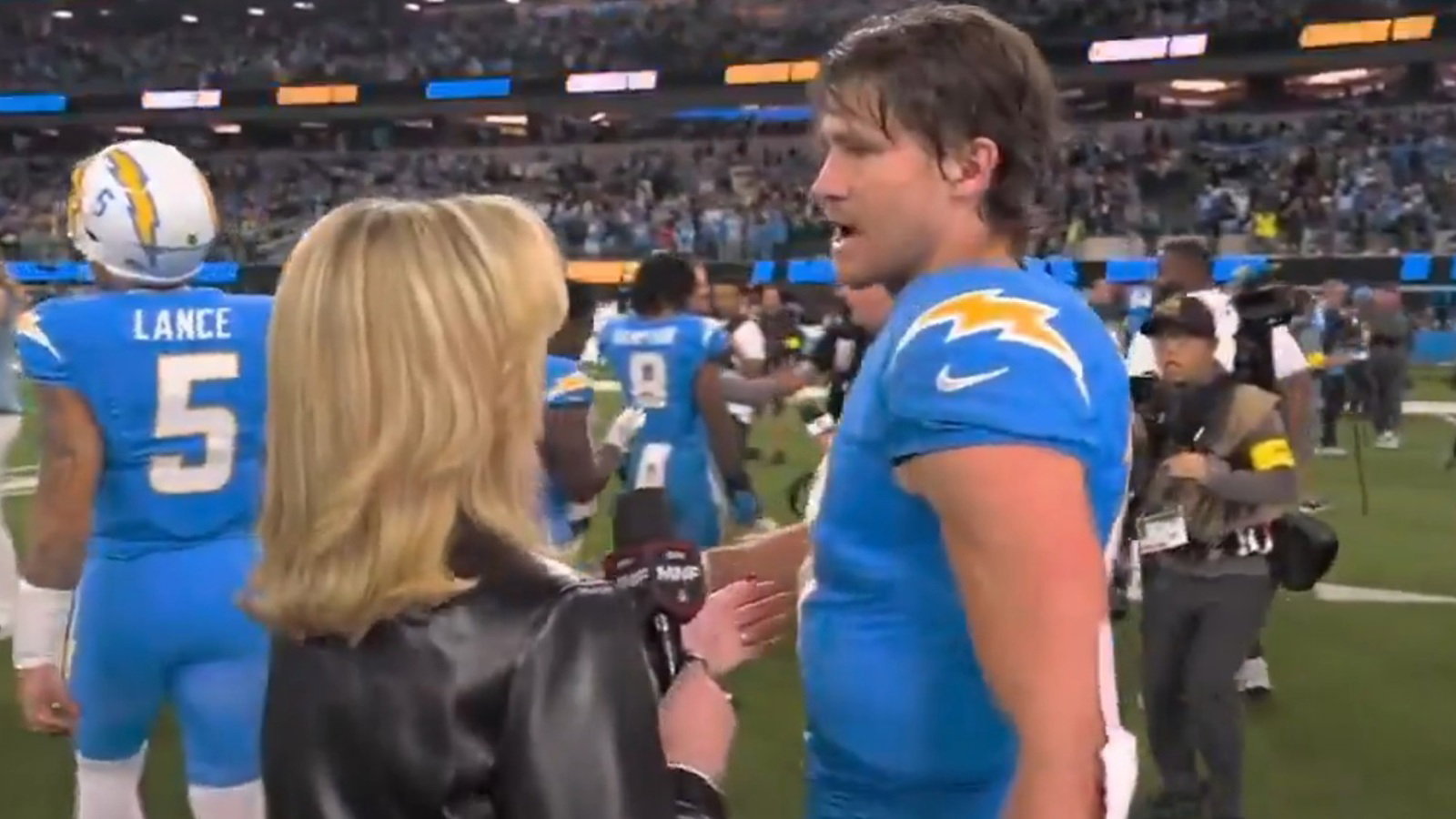 Herbert Rutledge Justin Herbert Shares Awkward Postgame Moment with Laura Rutledge After ...