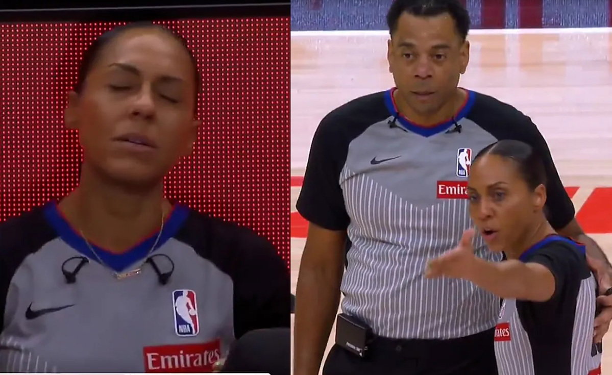 NBA Referee Sha'Rae Mitchell Collapses After Hard Courtside Collision ...